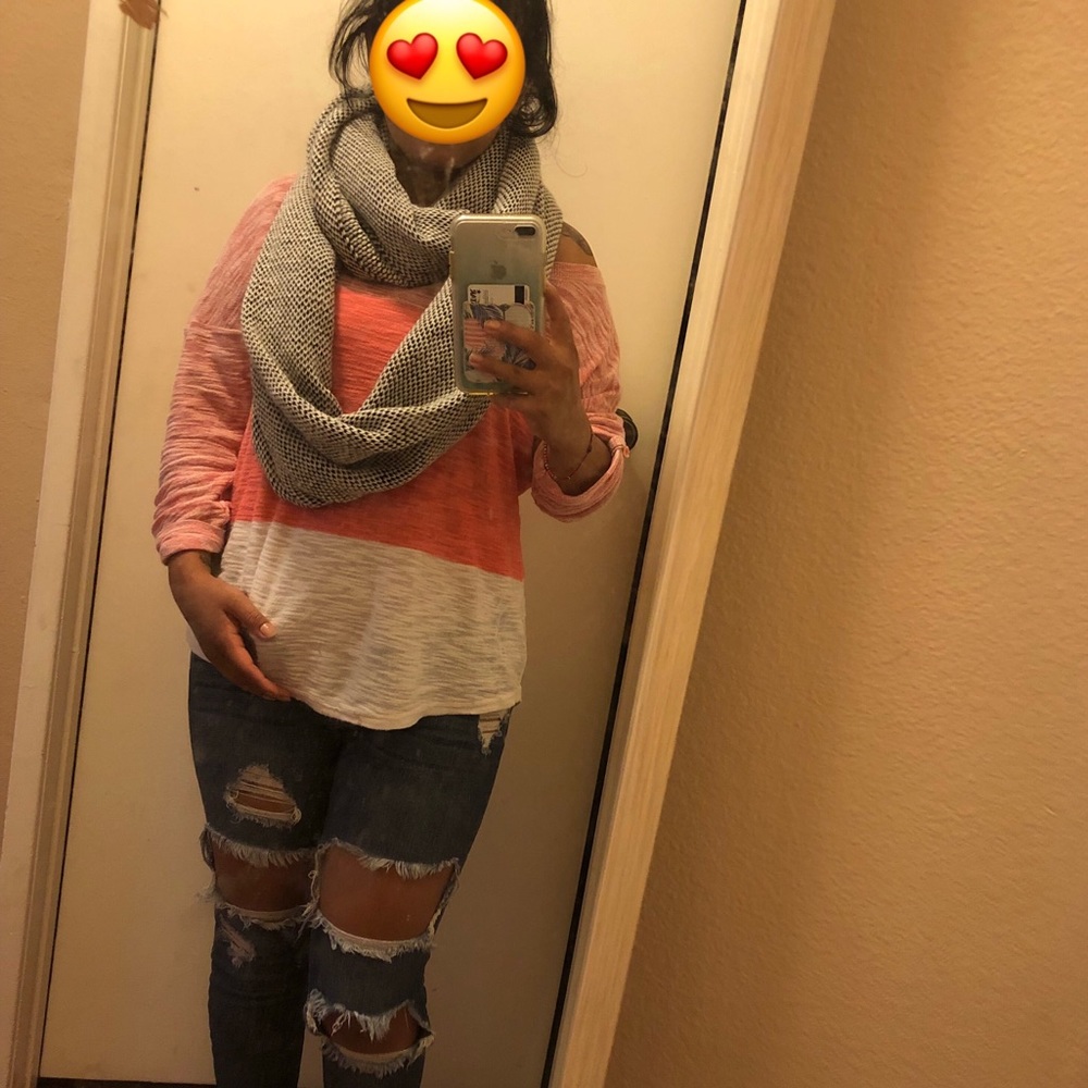 H&M oversized infinity scarf black&white